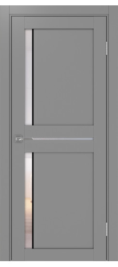 Межкомнатная дверь Турин_523АПС.221 молдинг алюм.чёрн.60  Серый
