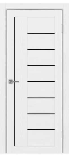 Межкомнатная дверь Турин_524AПП.11 молдинг алюм.чёрн.60  Белый лёд