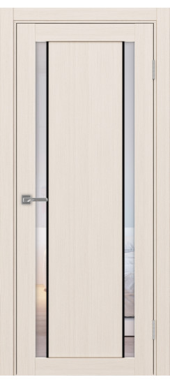 Межкомнатная дверь Турин_522АПС.212 молдинг алюм.чёрн.60  Ясень перламутровый