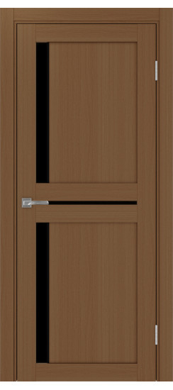 Межкомнатная дверь Турин_523АПП.221 молдинг алюм.чёрн.60  Орех NL