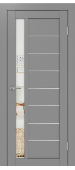 Межкомнатная дверь Турин_554АПП.21 молдинг алюм.хром.60  Серый