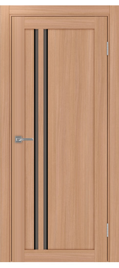 Межкомнатная дверь Турин_525АПС.121 молдинг алюм.чёрн.60  Ясень тёмный