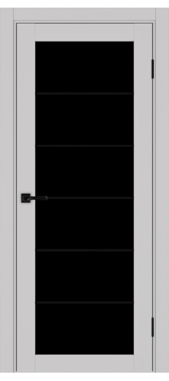 Межкомнатная дверь Турин_501АСС.2 молдинг алюм.чёрн.30  Пепельный