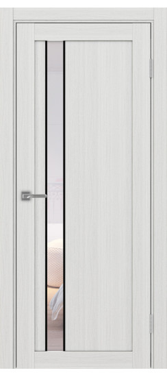 Межкомнатная дверь Турин_528AПС.121 молдинг алюм.чёрн.60  Ясень серебристый