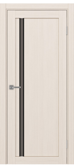 Межкомнатная дверь Турин_527АПС.121 молдинг алюм.чёрн.35  Ясень перламутровый