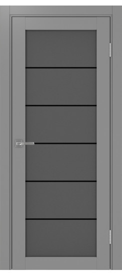 Межкомнатная дверь Турин_501АСС.2 молдинг алюм.чёрн.30  Серый