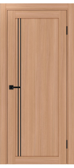 Межкомнатная дверь Турин_566АПП.111 молдинг алюм.чёрн.35  Ясень тёмный