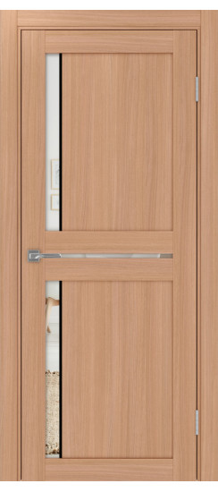 Межкомнатная дверь Турин_523АПП.221 молдинг алюм.чёрн.60  Ясень тёмный