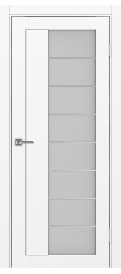 Межкомнатная дверь Турин_524АСС.22 молдинг алюм.хром.60  Белый снежный