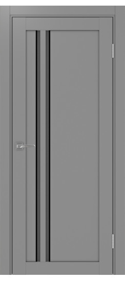 Межкомнатная дверь Турин_525АПС.121 молдинг алюм.чёрн.60  Серый