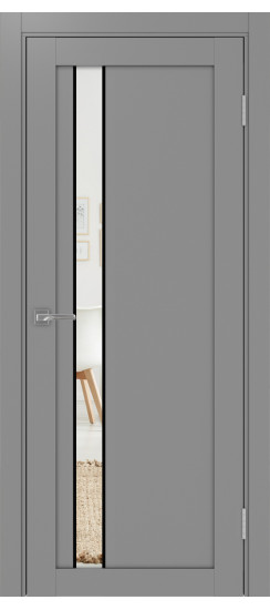 Межкомнатная дверь Турин_528AПП.121 молдинг алюм.чёрн.60  Серый
