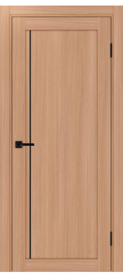 Межкомнатная дверь Турин_565АПП.11 молдинг алюм.чёрн.35  Ясень тёмный