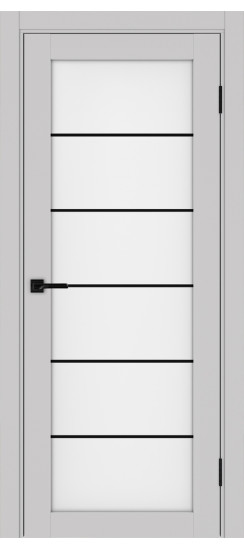 Межкомнатная дверь Турин_501АСС.2 молдинг алюм.чёрн.30  Пепельный