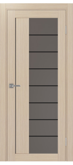 Межкомнатная дверь Турин_524АСС.22 молдинг алюм.чёрн.60  Дуб беленый FL