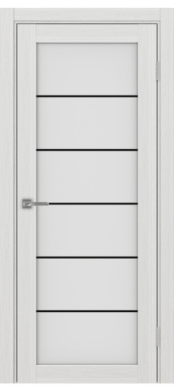 Межкомнатная дверь Турин_501АСС.2 молдинг алюм.чёрн.30  Ясень серебристый