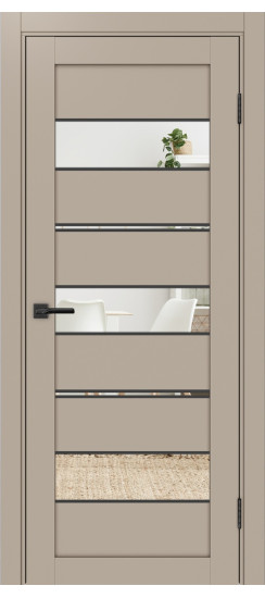 Межкомнатная дверь Турин_526АППmax.122 молдинг алюм.чёрн.40  Мокко