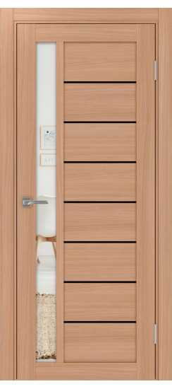 Межкомнатная дверь Турин_554АПП.21 молдинг алюм.чёрн.60  Ясень тёмный