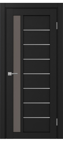 Межкомнатная дверь Турин_554АПП.21 молдинг алюм.хром.60  Антрацит