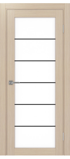Межкомнатная дверь Турин_501АСС.2 молдинг алюм.чёрн.30  Дуб беленый FL