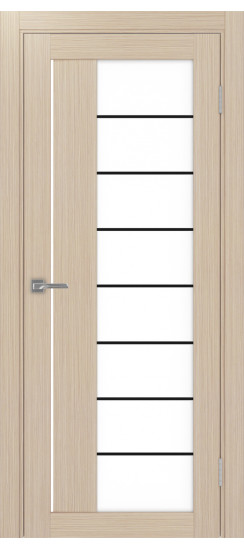 Межкомнатная дверь Турин_524АСС.22 молдинг алюм.чёрн.60  Дуб беленый FL