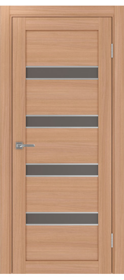 Межкомнатная дверь Турин_505AПC.12 молдинг алюм.хром.30  Ясень тёмный