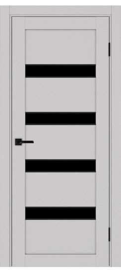 Межкомнатная дверь Турин_505AПC.12 молдинг алюм.чёрн.30  Пепельный