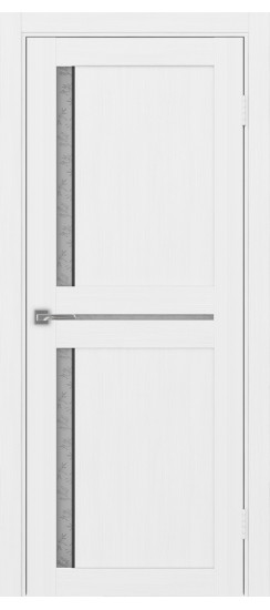 Межкомнатная дверь Турин_523АПС.221 молдинг алюм.чёрн.60  Белый лёд