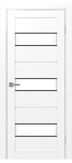 Межкомнатная дверь Турин_526АПС.122 молдинг алюм.чёрн.40  Белый снежный