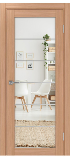 Межкомнатная дверь Турин_501АСС.2 молдинг алюм.хром.30  Ясень тёмный