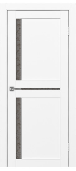 Межкомнатная дверь Турин_523АПС.221 молдинг алюм.хром.60  Белый снежный