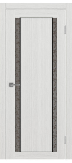 Межкомнатная дверь Турин_522АПС.212 молдинг алюм.чёрн.60  Ясень серебристый