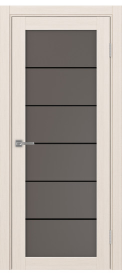 Межкомнатная дверь Турин_501АСС.2 молдинг алюм.чёрн.30  Ясень перламутровый