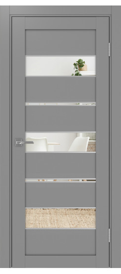 Межкомнатная дверь Турин_526АППmax.122 молдинг алюм.хром.40  Серый