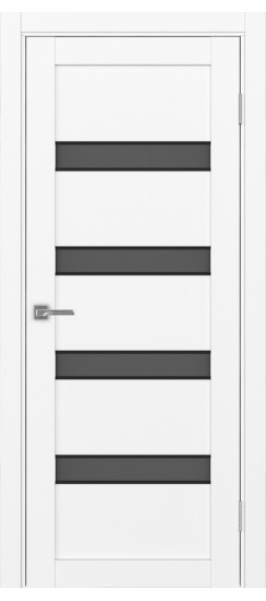 Межкомнатная дверь Турин_505AПC.12 молдинг алюм.чёрн.30  Белый снежный