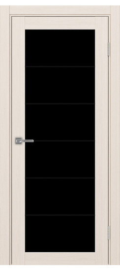 Межкомнатная дверь Турин_501АСС.2 молдинг алюм.чёрн.30  Ясень перламутровый