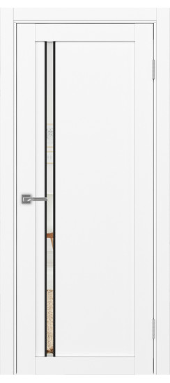 Межкомнатная дверь Турин_527АПС.121 молдинг алюм.чёрн.35  Белый снежный