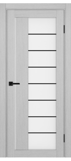 Межкомнатная дверь Турин_524АСС.22 молдинг алюм.чёрн.60  Дуб серый FL