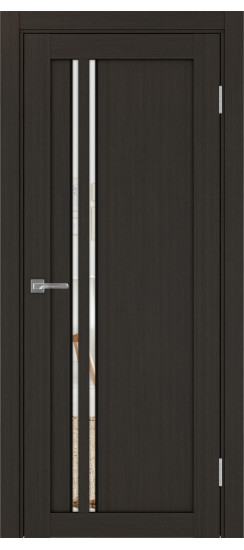 Межкомнатная дверь Турин_525АПС.121 молдинг алюм.чёрн.60  Венге FL