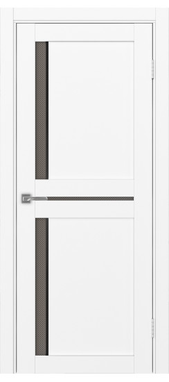 Межкомнатная дверь Турин_523АПС.221 молдинг алюм.чёрн.60  Белый снежный