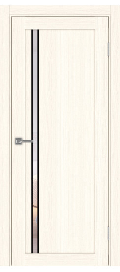 Межкомнатная дверь Турин_527АПС.121 молдинг алюм.чёрн.35  Ясень светлый