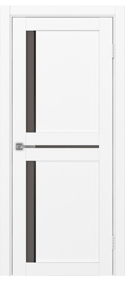 Межкомнатная дверь Турин_523АПС.221 молдинг алюм.чёрн.60  Белый снежный