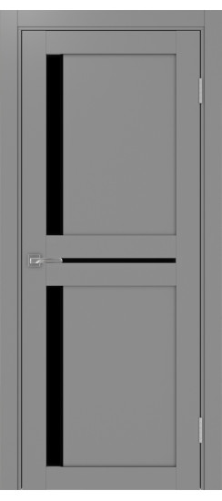 Межкомнатная дверь Турин_523АПП.221 молдинг алюм.чёрн.60  Серый