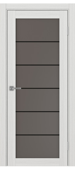 Межкомнатная дверь Турин_501АСС.2 молдинг алюм.чёрн.30  Ясень серебристый