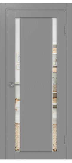 Межкомнатная дверь Турин_522AПП.212 молдинг алюм.хром.60  Серый