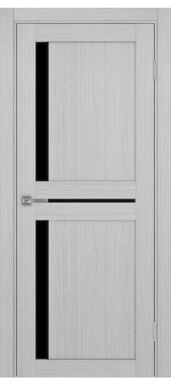Межкомнатная дверь Турин_523АПП.221 молдинг алюм.чёрн.60  Дуб серый FL