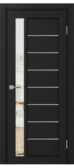 Межкомнатная дверь Турин_554АПП.21 молдинг алюм.хром.60  Антрацит