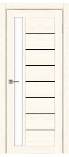 Межкомнатная дверь Турин_554АПП.21 молдинг алюм.чёрн.60  Ясень светлый