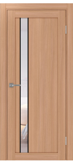 Межкомнатная дверь Турин_528AПС.121 молдинг алюм.чёрн.60  Ясень тёмный