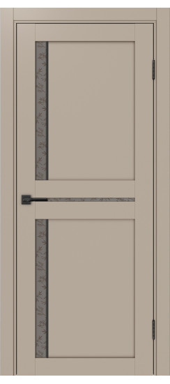 Межкомнатная дверь Турин_523АПС.221 молдинг алюм.чёрн.60  Мокко