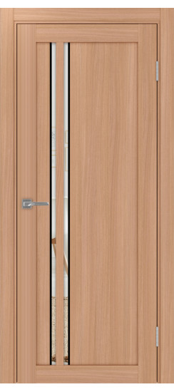 Межкомнатная дверь Турин_525АПС.121 молдинг алюм.чёрн.60  Ясень тёмный